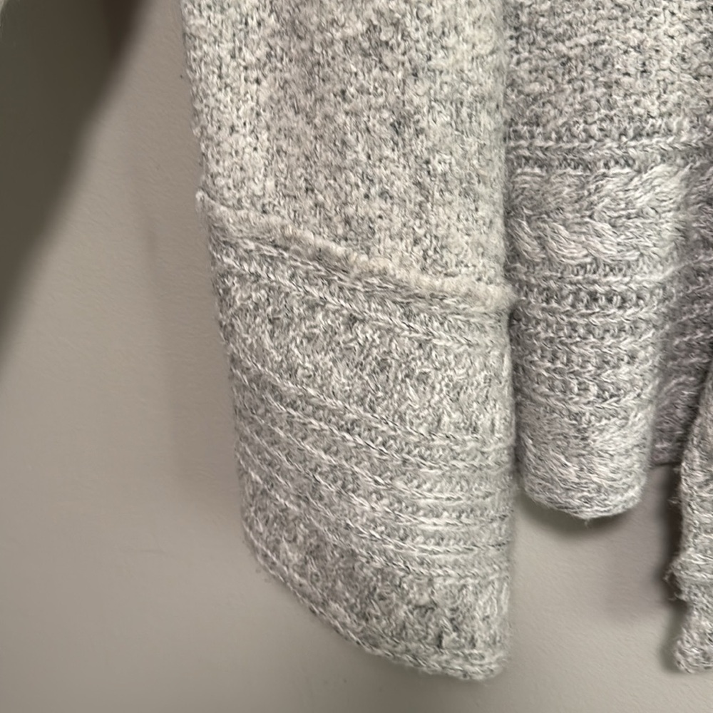Moth Gray Textured Knit Cardigan Sweater - Picture 3 of 8
